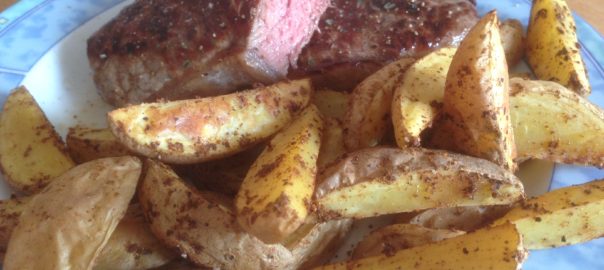 Steak und Kartoffelecken
